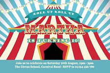 CIRCUS BIRTHDAY PARTY INVITATIONS -  VINTAGE - 10 PACK