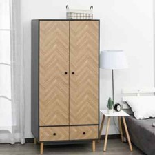 Wooden 2 Door Wardrobe With 2