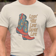 Cowboy Boots T-Shirt Top Tee - Line Dancing Tap Dance Cute Doodle Gift Present