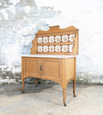 Edwardian Antique Marble Top Washstand Bathroom Sink Unit Vintage Tile DELIVERY