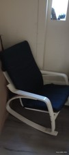 IKEA Poang Rocking Chair white Wood  With Cushion