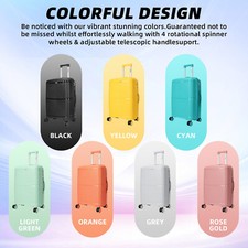 Large Suitcase Medium Cabin 4 Wheel Lightweight Luggage Hard Shell PP Big