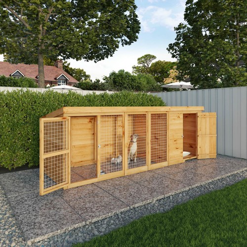 Wooden dog kennel - wooden, run