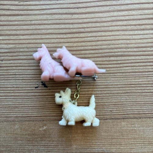 Vintage celluloid westie dog - vintage,
