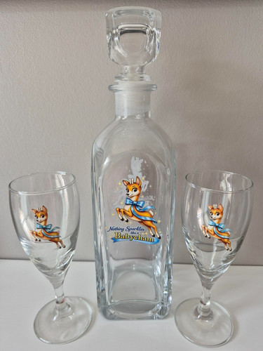 Babycham style glass set - style,