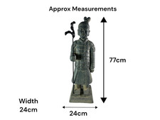 Standing Warrior With Spear Resin Terracotta Effect Grey Garden Statue Ornament