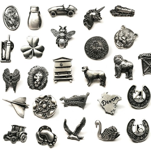 English pewter stunning lapel - english,