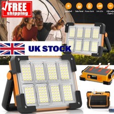 Rechargeable LED Work Light Solar Cordless Portable Floodlight USB 4-Modes Hot