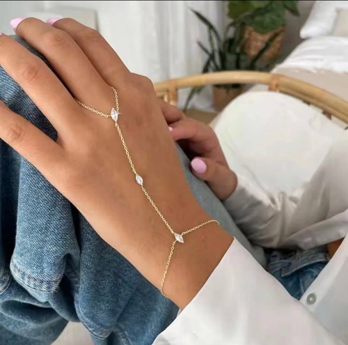 Elegant gold hand - hand, chain