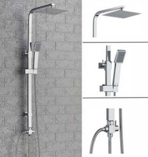 Bathroom Shower Dual Rigid Riser Set  Possess Automatic Nozzie Cleaning Chrome