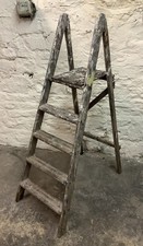 VINTAGE WOODEN FOLDING STEPLADDER ~ DISPLAY PROP