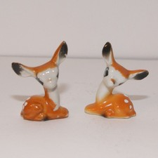 2x Vintage Hand Painted Deer