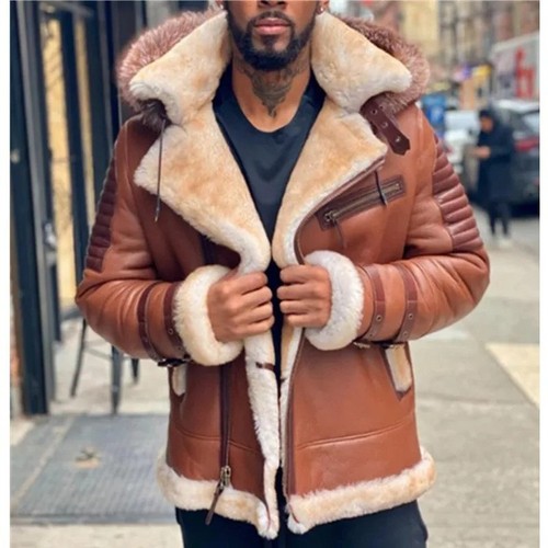 Men brown aviator bomber - men's,