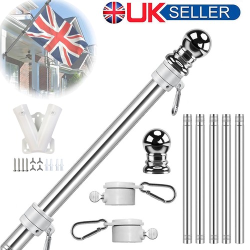 5ft 6ft telescopic flagpole - 5ft/6ft,