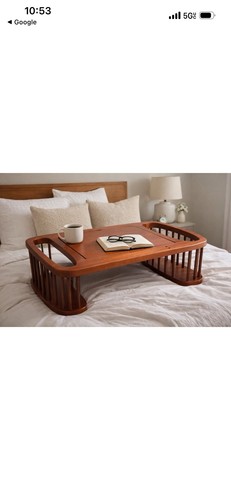Wooden breakfast bed tray - wooden,