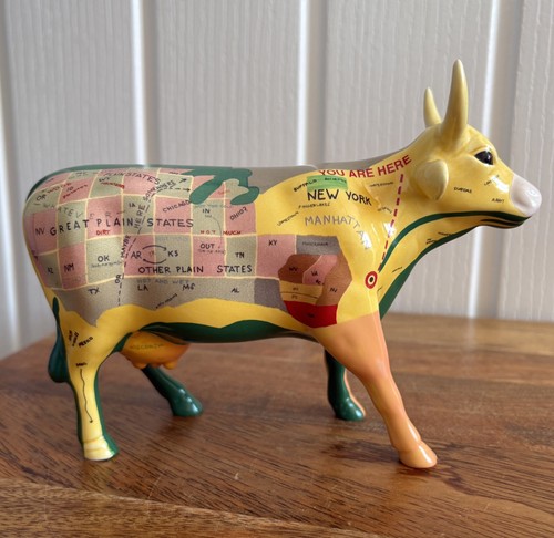 Vintage usa map cow - usa,