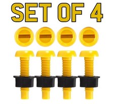 Yellow Number Plate Fixing Kit 4x Bolts & Nuts for Car Van Trailer Mounting