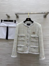 CHANEL CC button down tweed