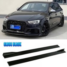 For Audi TT A1 A3 S3 RS3 Side Skirts Extension Splitter Spoiler Lip Glossy Black