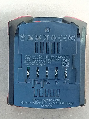 Metabo 12v 0ah lihd battery - metabo,