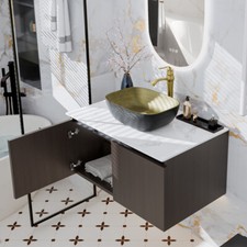 Bathroom Wall Hung Vanity Unit Sink Cabinet Wash Basin Sink Storage Drawer 800mm