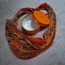 Hermes silk pleated scarf - Neige d'Antan - Caty Latham - boxed