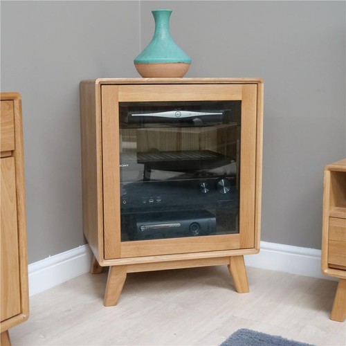 Solid oak cabinet - oak, hi-fi