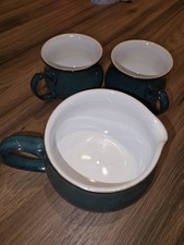 Denby Greenwich Green - Gravy/Soup Jug & 2  Mugs/Cups
