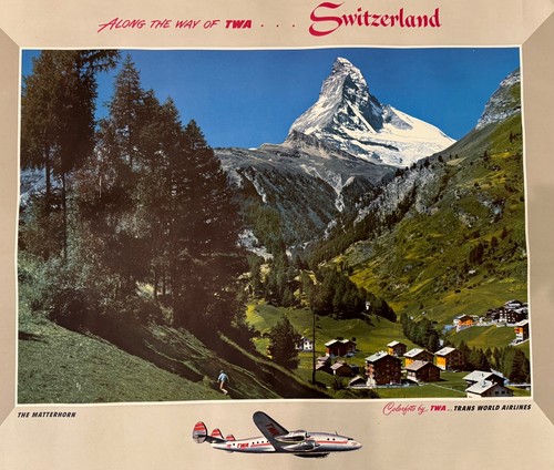 1950 twa travel poster - travel,