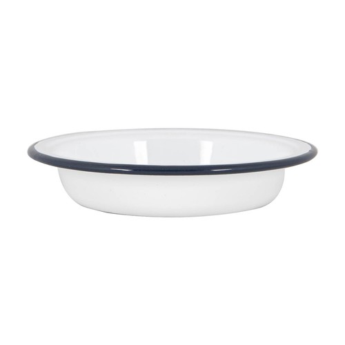 White enamel deep soup plates - enamel,