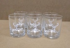 Glenfiddich Whisky Glass Etched Stag Head Single Malt Tumbler Heavy Set Of 6