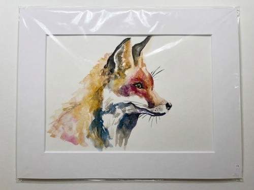 Original red fox - original, gouache