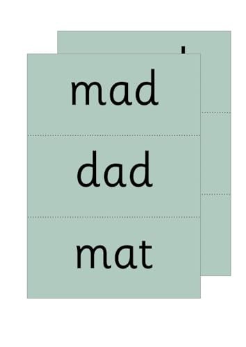 Green word cards read - green, write