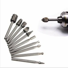 HSS Router Grinding Burr Wood Rotary Files Set Fit For Dremel Accessories 10pcs