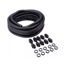 M20 & M25 Black Flexible Conduit 10M Contractor Pack C/W x10 Solid Glands