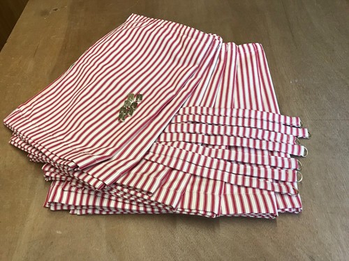 Ivory red ticking stripe - ivory, &