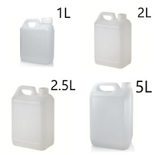 1L 2L 2.5L 5L Litre Jerry Can Plastic Bottle Water Liquids Container + Caps