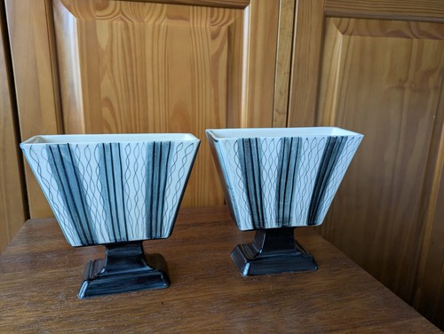 Two handpainted vintage - , black
