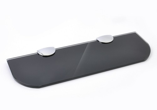 Wall mounted black glass shelf - black,
