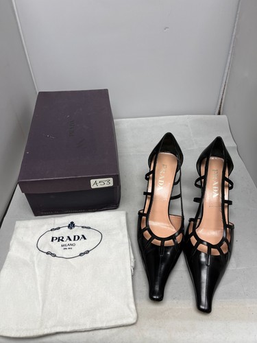 Prada black leather bar - black,