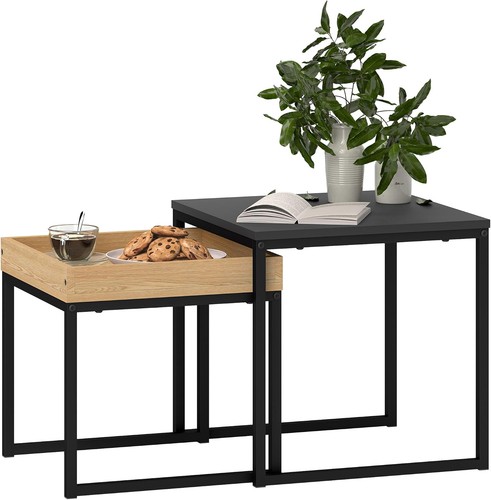 Homcom nesting coffee table - coffee,