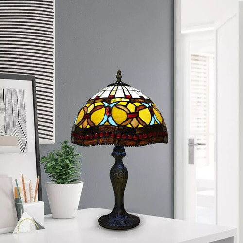Tiffany style table - table, lamp