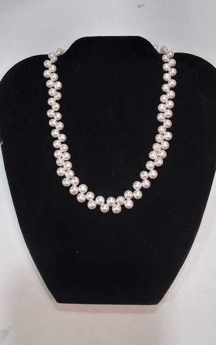 Vtg button pearl necklace - vtg,