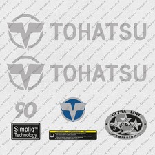 Tohatsu 90HP Four Stroke 2021 Outboard Engine Decals Sticker Set 90 HP