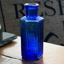 Hexagonal 1/2 oz Blue Vintage