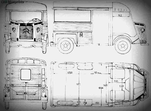 Citroen van blueprint - hy,