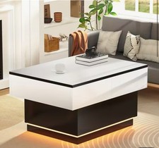 Modern Coffee Table With RGB  Colour Changing LED Lighting Extendable 