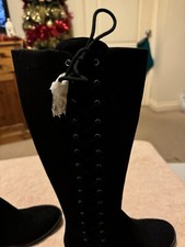 Black Knee High Suede Effect