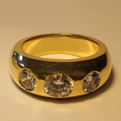 Men gypsy set ring - gypsy, 9ct