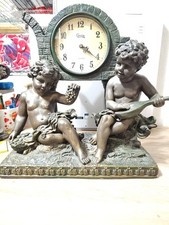 Mantle Clock Crosa Cherubs